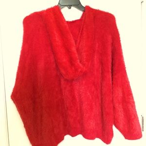 Very fuzzy hooded sweater, vintage